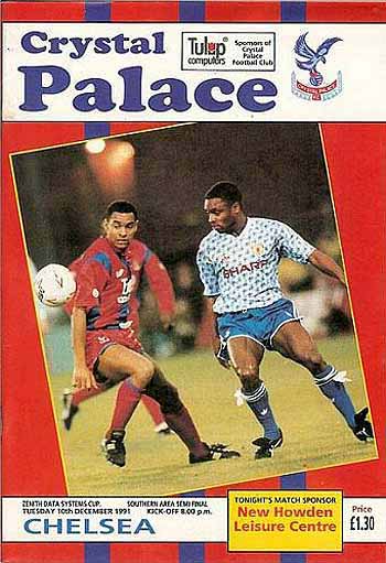 programme cover for Crystal Palace v Chelsea, Tuesday, 10th Dec 1991