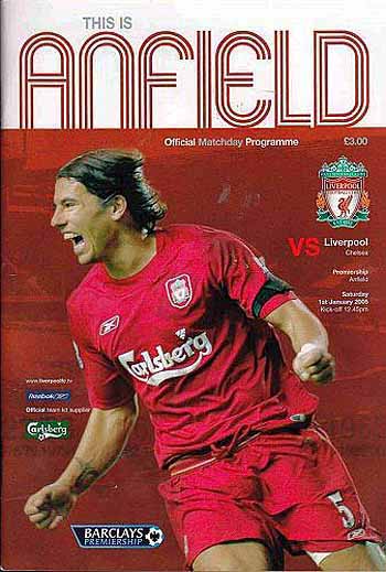 programme cover for Liverpool v Chelsea, Saturday, 1st Jan 2005