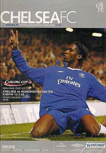 programme cover for Chelsea v Manchester United, 12th Jan 2005