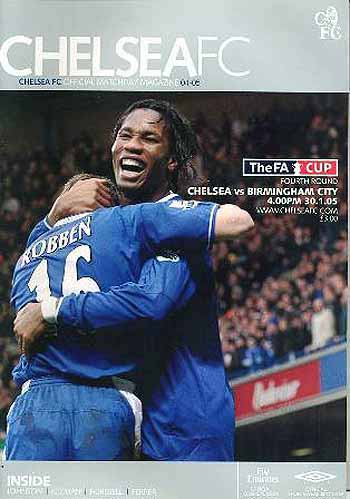 programme cover for Chelsea v Birmingham City, Sunday, 30th Jan 2005