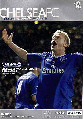 programme cover for Chelsea v Manchester City, Sunday, 6th Feb 2005