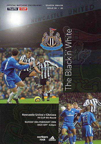 programme cover for Newcastle United v Chelsea, Sunday, 20th Feb 2005