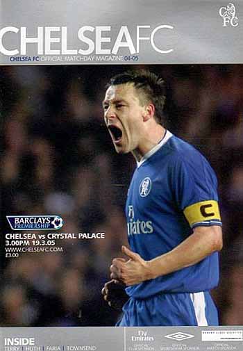 programme cover for Chelsea v Crystal Palace, 19th Mar 2005