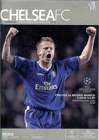 programme cover for Chelsea v Bayern Munich, 6th Apr 2005