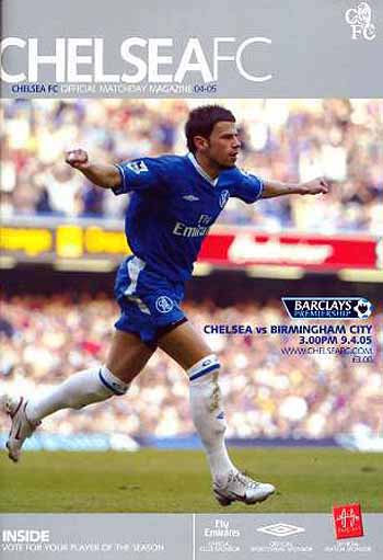 programme cover for Chelsea v Birmingham City, Saturday, 9th Apr 2005