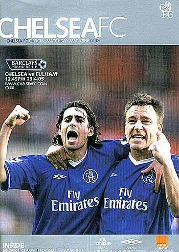 programme cover for Chelsea v Fulham, Saturday, 23rd Apr 2005