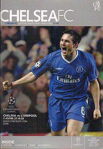programme cover for Chelsea v Liverpool, 27th Apr 2005