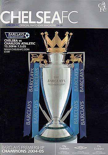 programme cover for Chelsea v Charlton Athletic, 7th May 2005