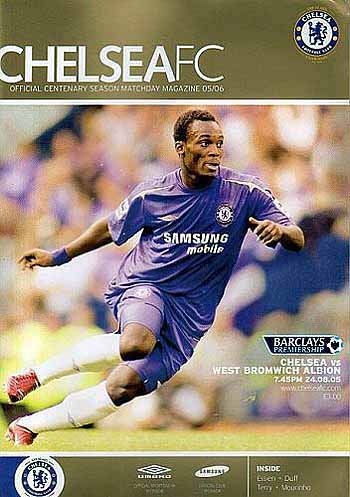 programme cover for Chelsea v West Bromwich Albion, Wednesday, 24th Aug 2005