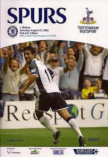 programme cover for Tottenham Hotspur v Chelsea, Saturday, 27th Aug 2005
