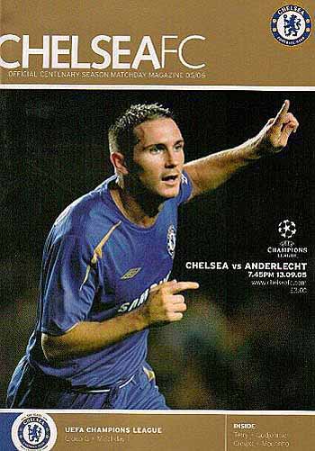 programme cover for Chelsea v Anderlecht, 13th Sep 2005