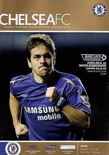 programme cover for Chelsea v Middlesbrough, 3rd Dec 2005