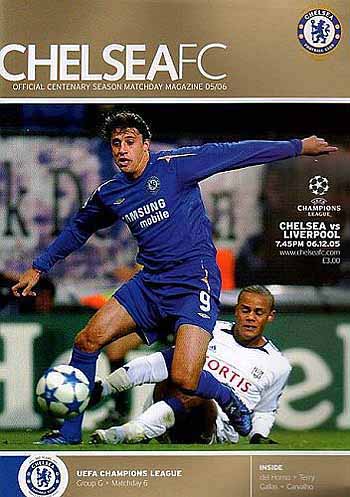 programme cover for Chelsea v Liverpool, 6th Dec 2005
