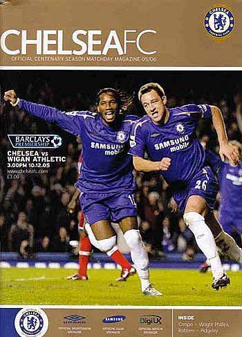 programme cover for Chelsea v Wigan Athletic, 10th Dec 2005