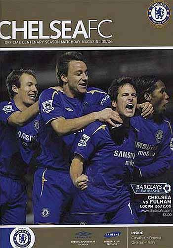 programme cover for Chelsea v Fulham, 26th Dec 2005