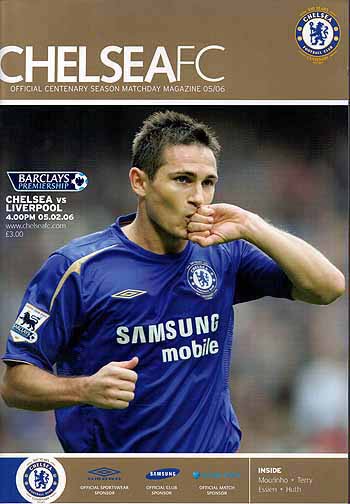 programme cover for Chelsea v Liverpool, 5th Feb 2006