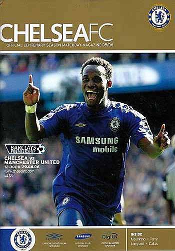 programme cover for Chelsea v Manchester United, 29th Apr 2006