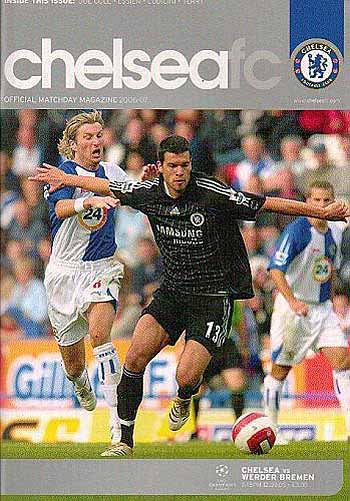 programme cover for Chelsea v Werder Bremen, 12th Sep 2006