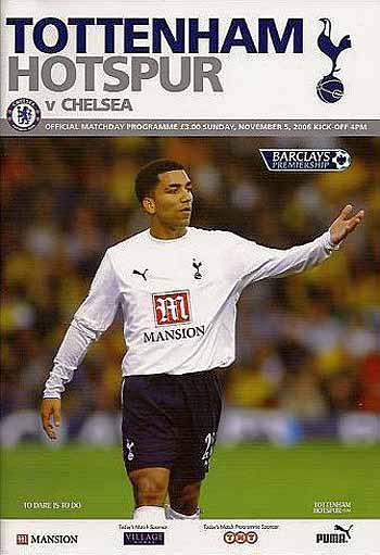 programme cover for Tottenham Hotspur v Chelsea, 5th Nov 2006