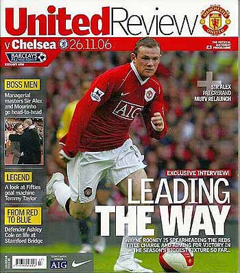 programme cover for Manchester United v Chelsea, 26th Nov 2006