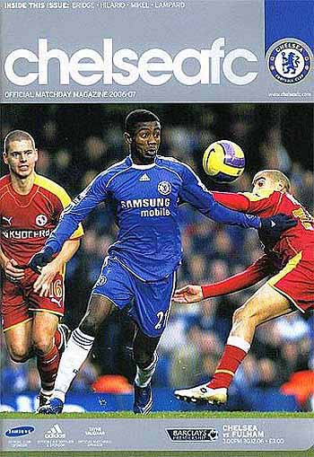 programme cover for Chelsea v Fulham, 30th Dec 2006