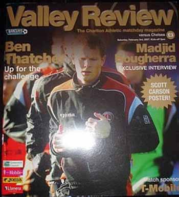 programme cover for Charlton Athletic v Chelsea, 3rd Feb 2007