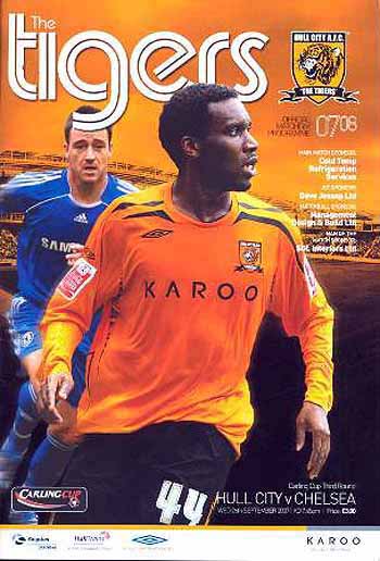 programme cover for Hull City v Chelsea, Wednesday, 26th Sep 2007