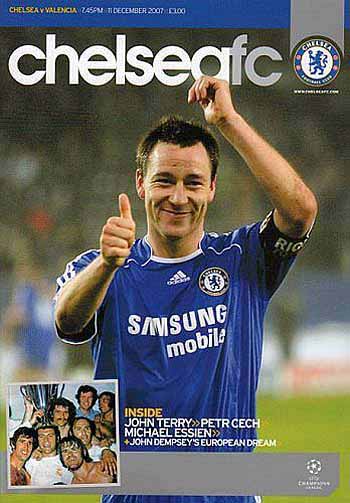 programme cover for Chelsea v Valencia, Tuesday, 11th Dec 2007