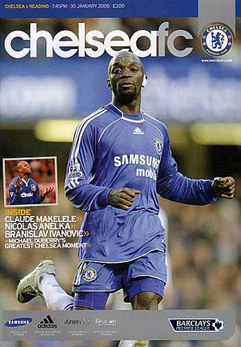 programme cover for Chelsea v Reading, 30th Jan 2008
