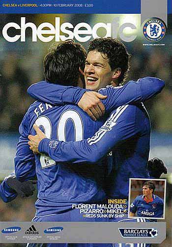 programme cover for Chelsea v Liverpool, 10th Feb 2008