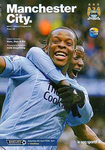 programme cover for Manchester City v Chelsea, 5th Apr 2008