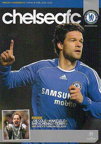 programme cover for Chelsea v Fenerbahce, 8th Apr 2008