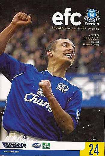 programme cover for Everton v Chelsea, 17th Apr 2008
