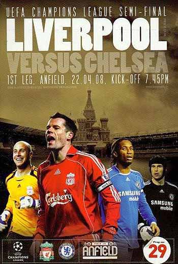 programme cover for Liverpool v Chelsea, 22nd Apr 2008