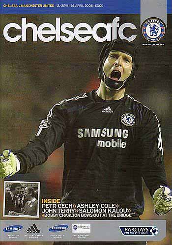 programme cover for Chelsea v Manchester United, Saturday, 26th Apr 2008