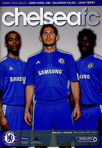 programme cover for Chelsea v Fulham, 2nd May 2009