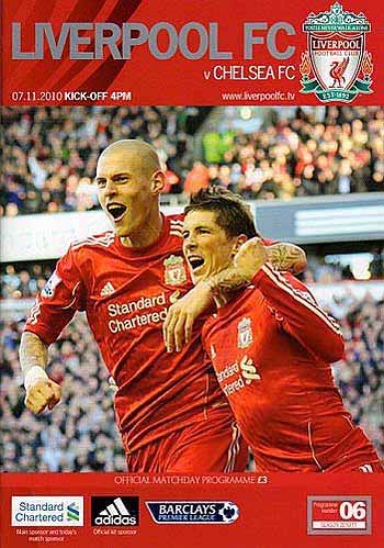 programme cover for Liverpool v Chelsea, 7th Nov 2010