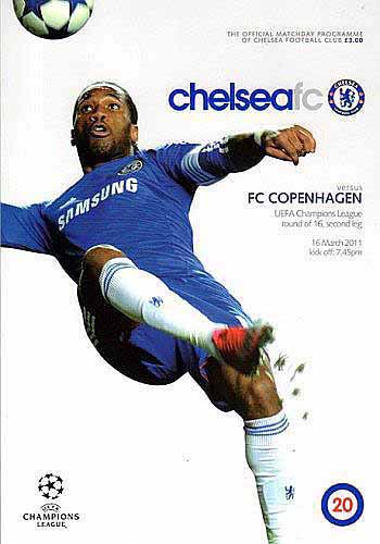 programme cover for Chelsea v F.C. Copenhagen, Wednesday, 16th Mar 2011