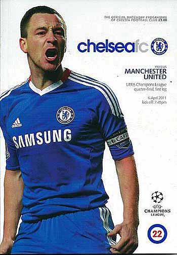 programme cover for Chelsea v Manchester United, Wednesday, 6th Apr 2011