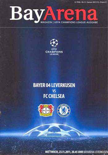 programme cover for Bayer Leverkusen v Chelsea, 23rd Nov 2011