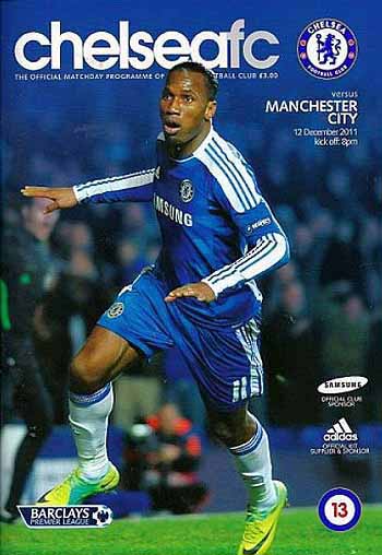 programme cover for Chelsea v Manchester City, 12th Dec 2011