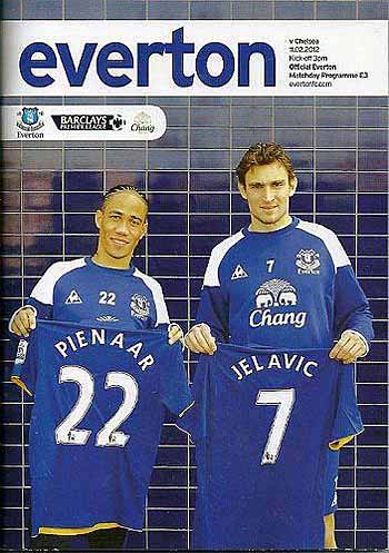 programme cover for Everton v Chelsea, 11th Feb 2012