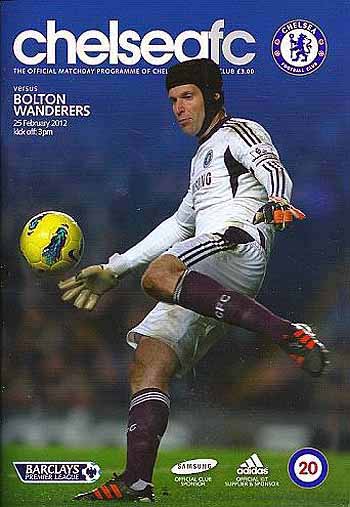 programme cover for Chelsea v Bolton Wanderers, Saturday, 25th Feb 2012