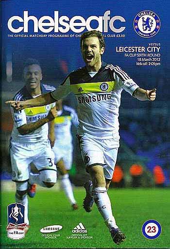 programme cover for Chelsea v Leicester City, 18th Mar 2012