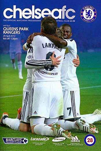 programme cover for Chelsea v Queens Park Rangers, 29th Apr 2012