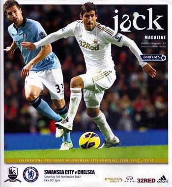programme cover for Swansea City v Chelsea, 3rd Nov 2012