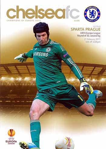 programme cover for Chelsea v Sparta Prague, 21st Feb 2013