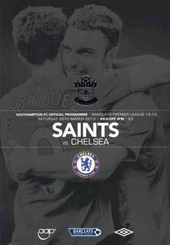 programme cover for Southampton v Chelsea, 30th Mar 2013