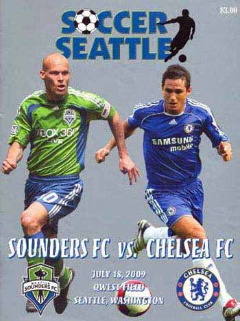 programme cover for Seattle Sounders v Chelsea, 18th Jul 2009