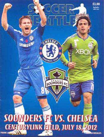 programme cover for Seattle Sounders v Chelsea, Wednesday, 18th Jul 2012